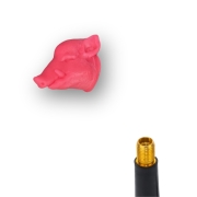 Bouchon de valve T�te de Sanglier Rose Fluo - Chasse