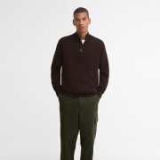 Pull Ronson Tartan Trim Half Zip Barbour – Peat
